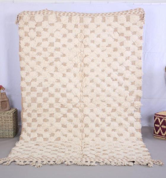 White Qadim Marokkaans handgemaakt tapijt